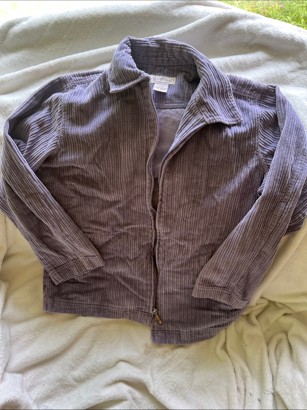 Northern Reflections Corduroy Zip Jacket in Dusty Lavender Early 2000s